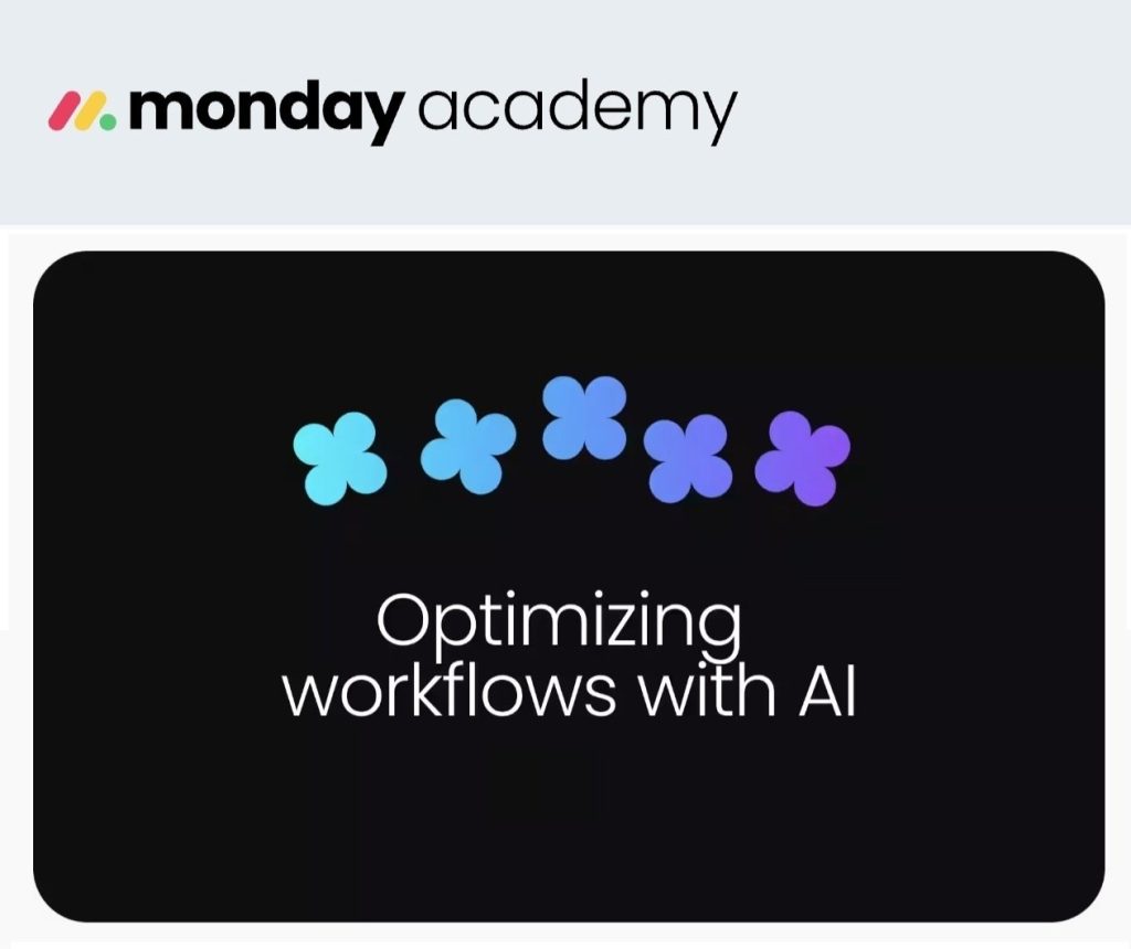 monday academy certificate: Optimizing workflows with AI